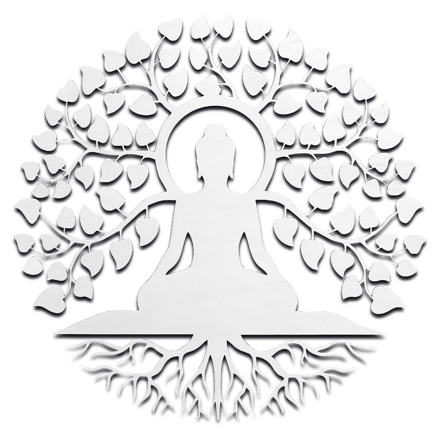 Décoration artisanale bouddhiste méditant en bois design épuré