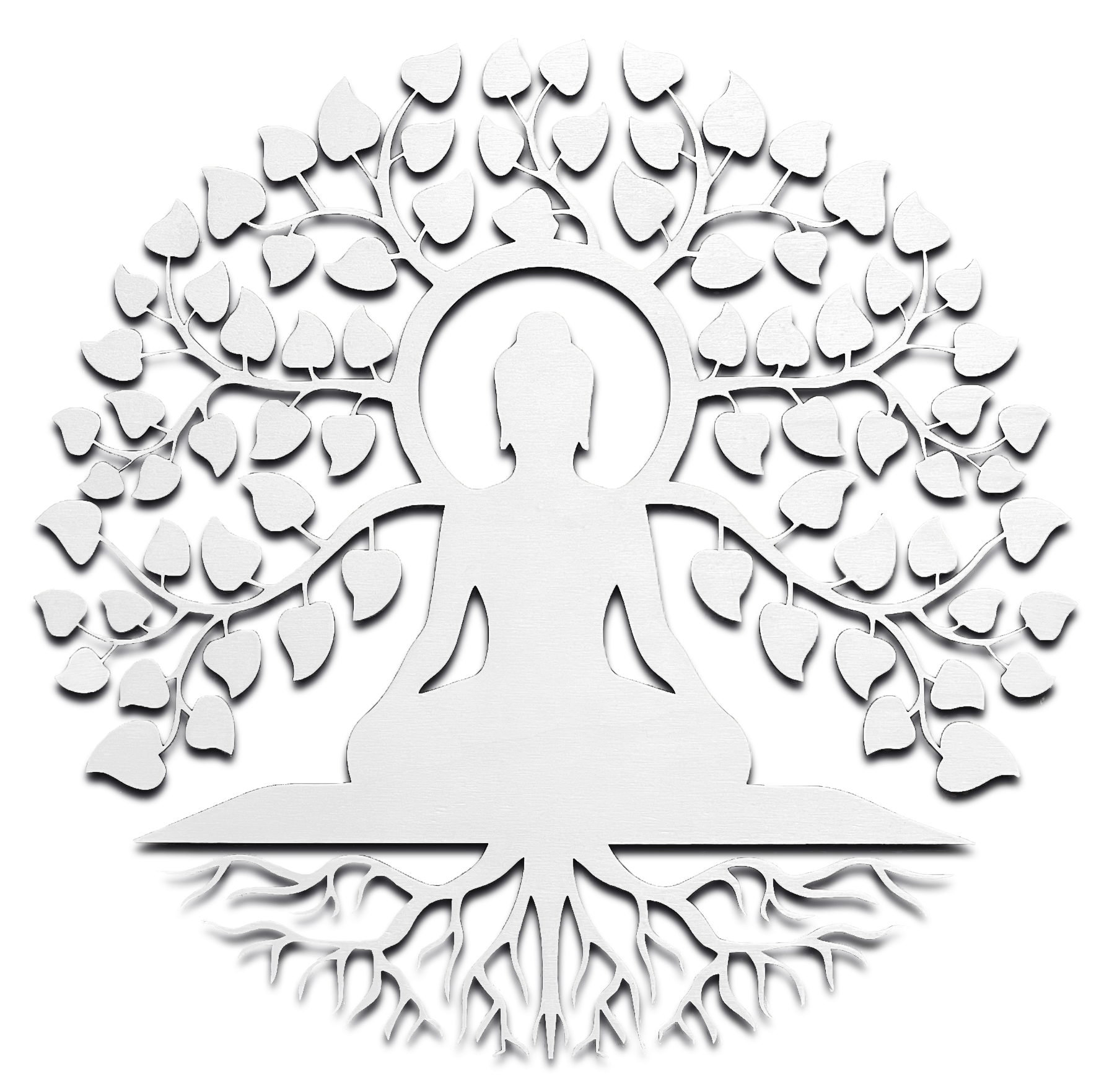 Décoration artisanale bouddhiste méditant en bois design épuré