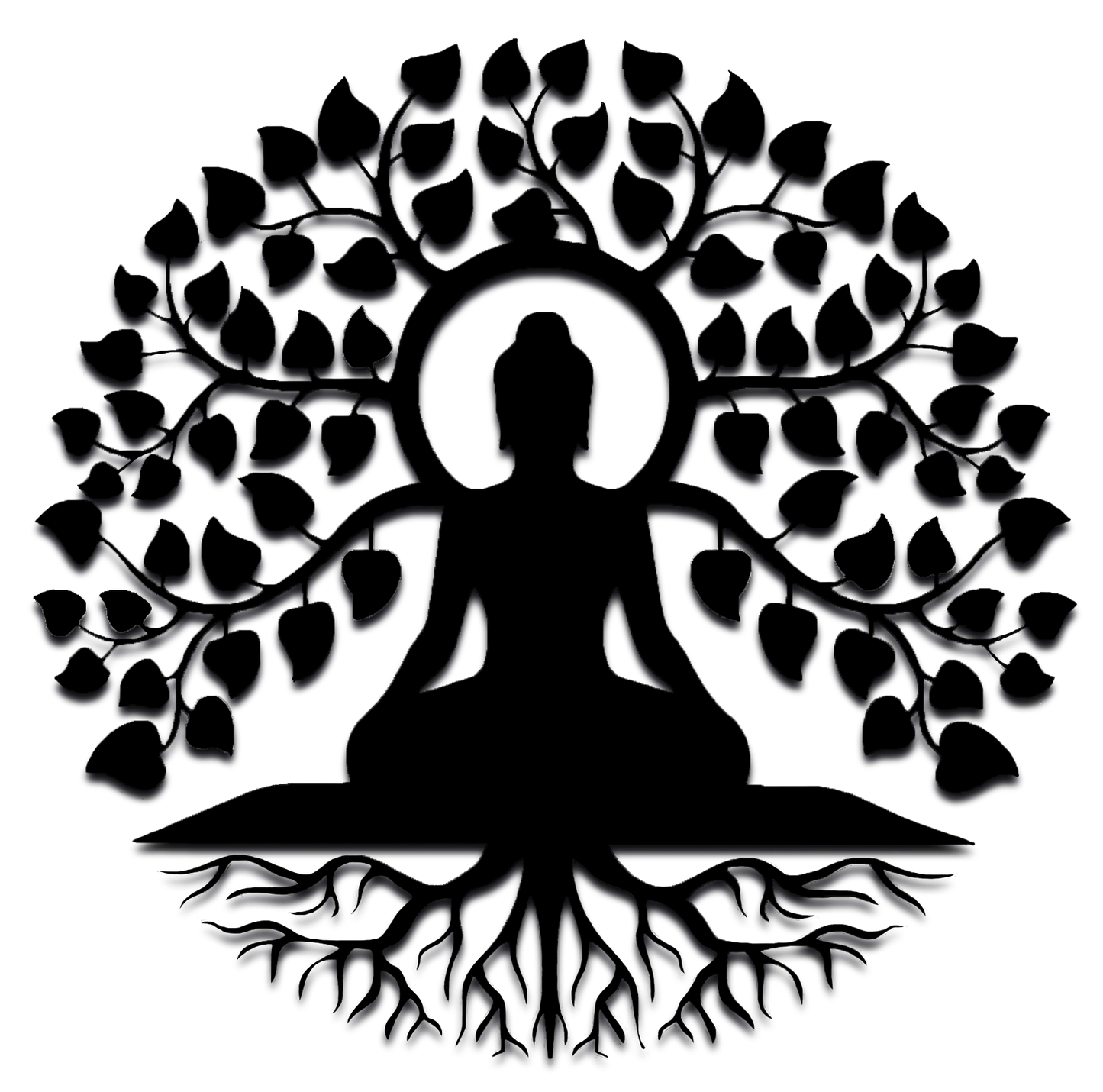 Décoration artisanale bouddhiste méditant en bois design épuré