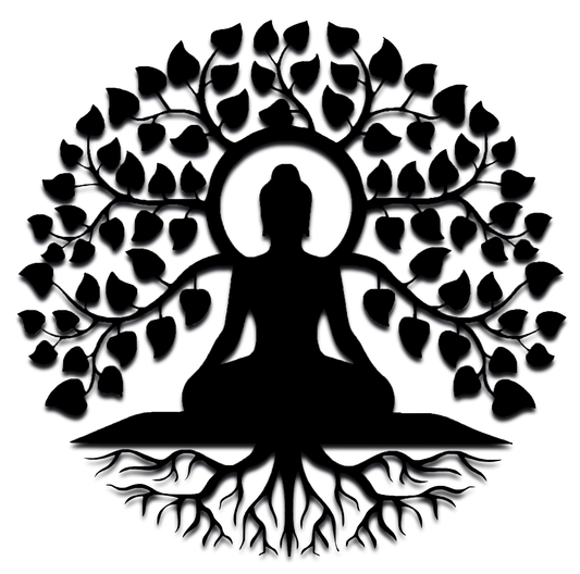 Décoration artisanale bouddhiste méditant en bois design épuré