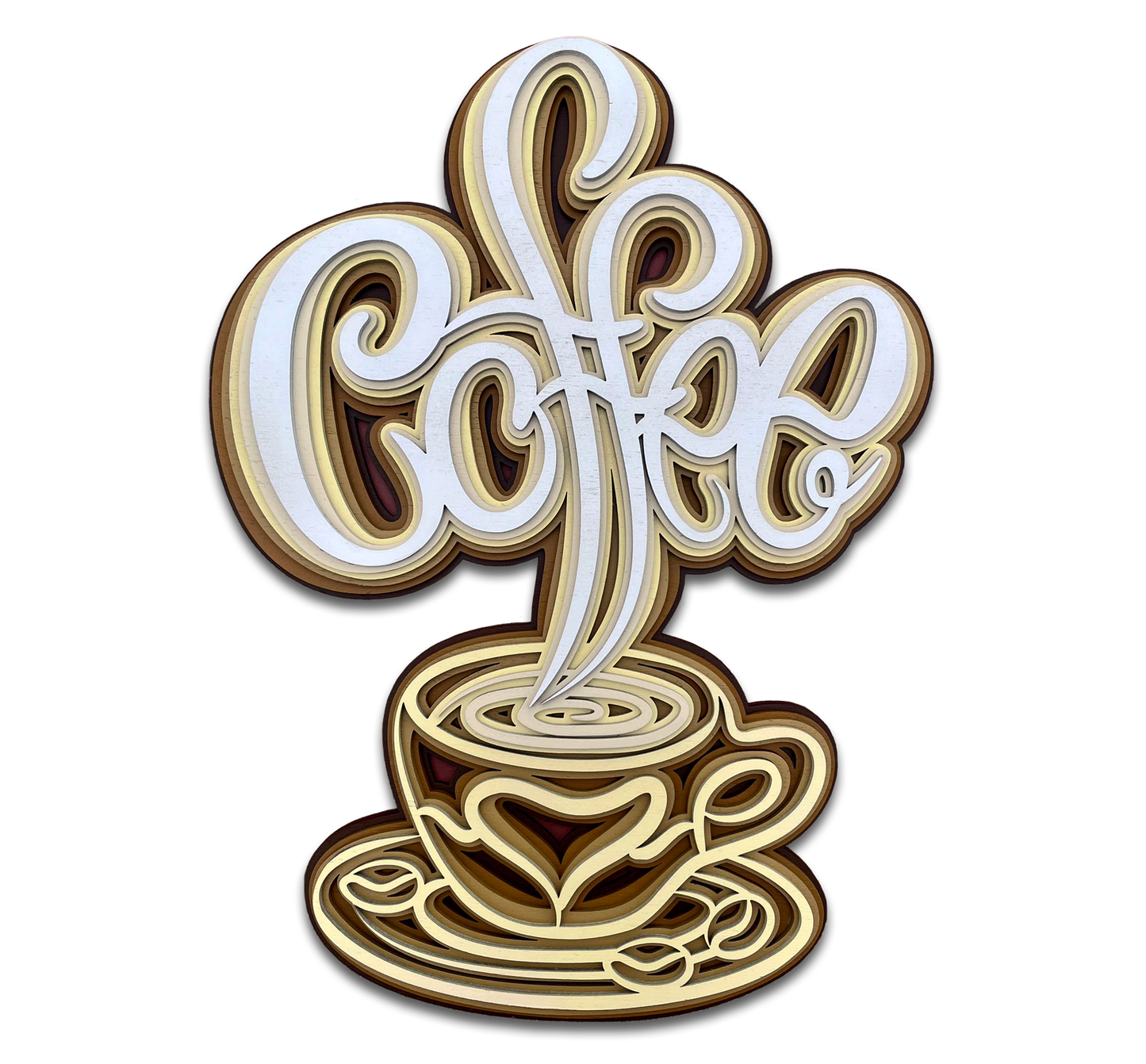 Décoration artisanale énergisante tasse de café design 3D