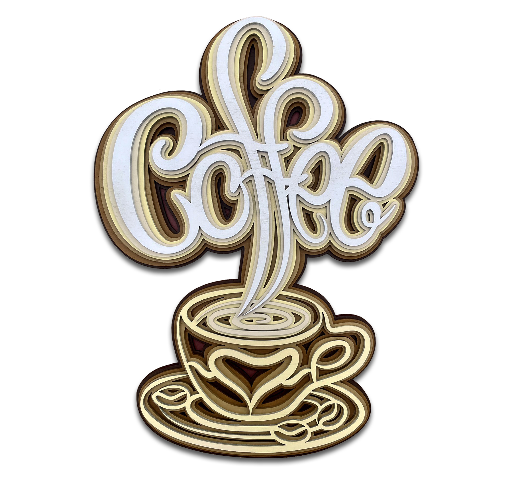 Décoration artisanale énergisante tasse de café design 3D