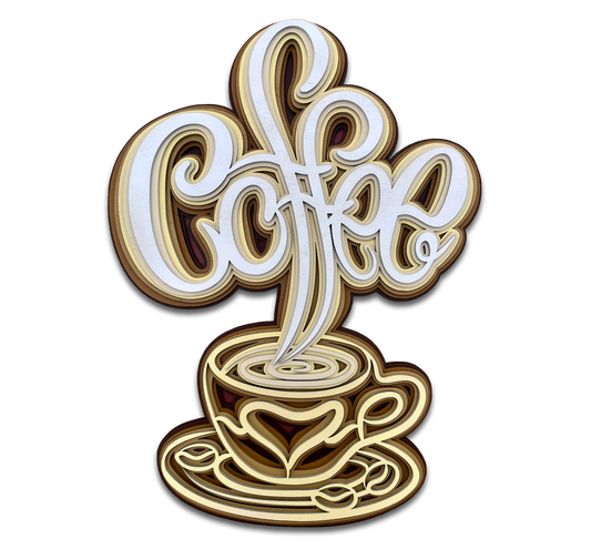 Décoration artisanale énergisante tasse de café design 3D