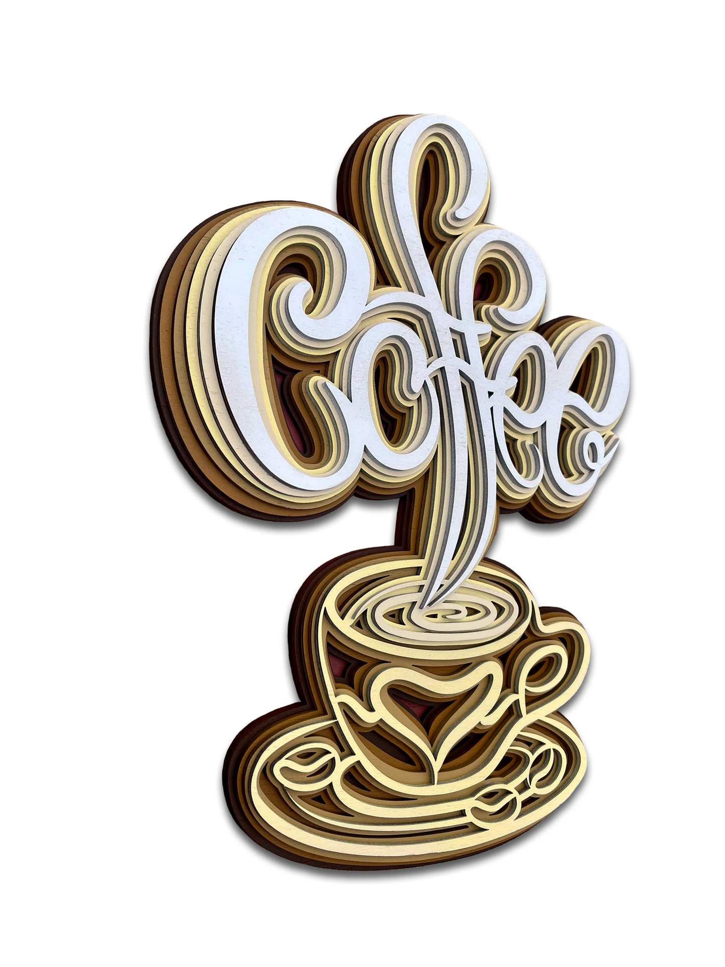 Décoration artisanale énergisante tasse de café design 3D