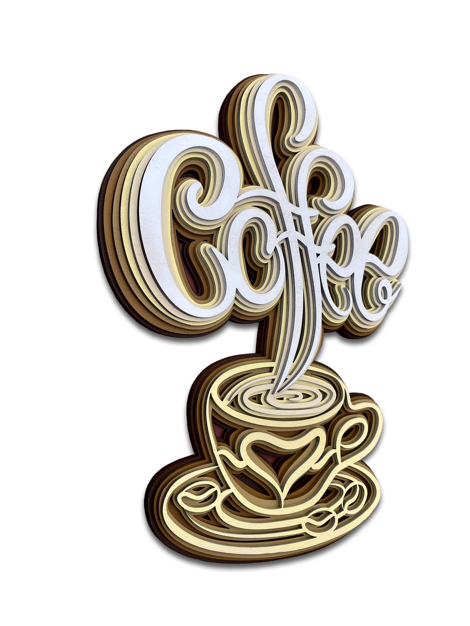 Décoration artisanale énergisante tasse de café design 3D