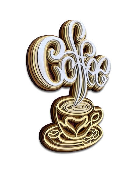 Décoration artisanale énergisante tasse de café design 3D