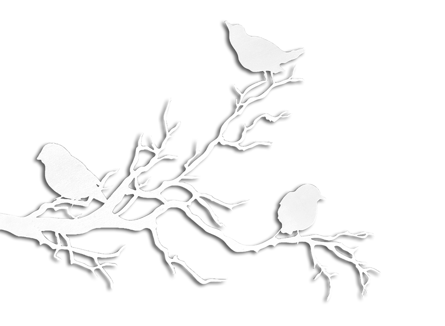 Décoration artisanale d'oiseaux sur une branche en bois au design épuré naturel