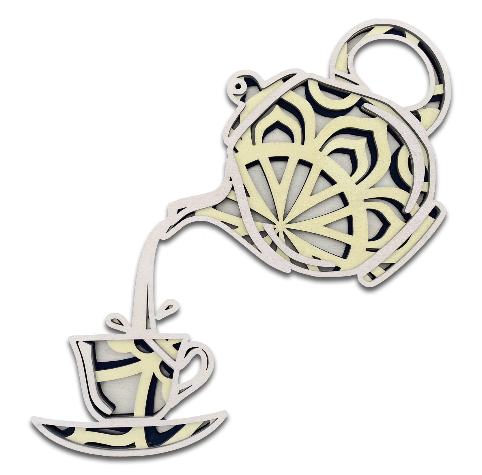 Décoration rafraichissante théière design mandala