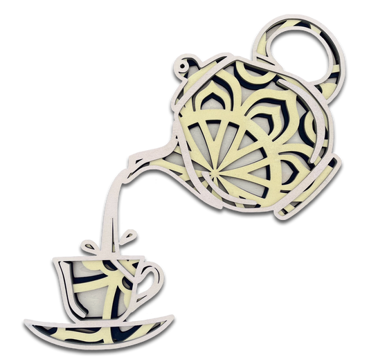 Décoration rafraichissante théière design mandala